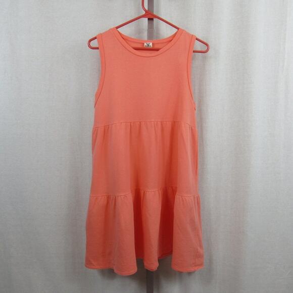 Sew In Love Small Coral Sleeveless Tank Tunic Tiered Cotton Dress Cottage - Picture 1 of 5